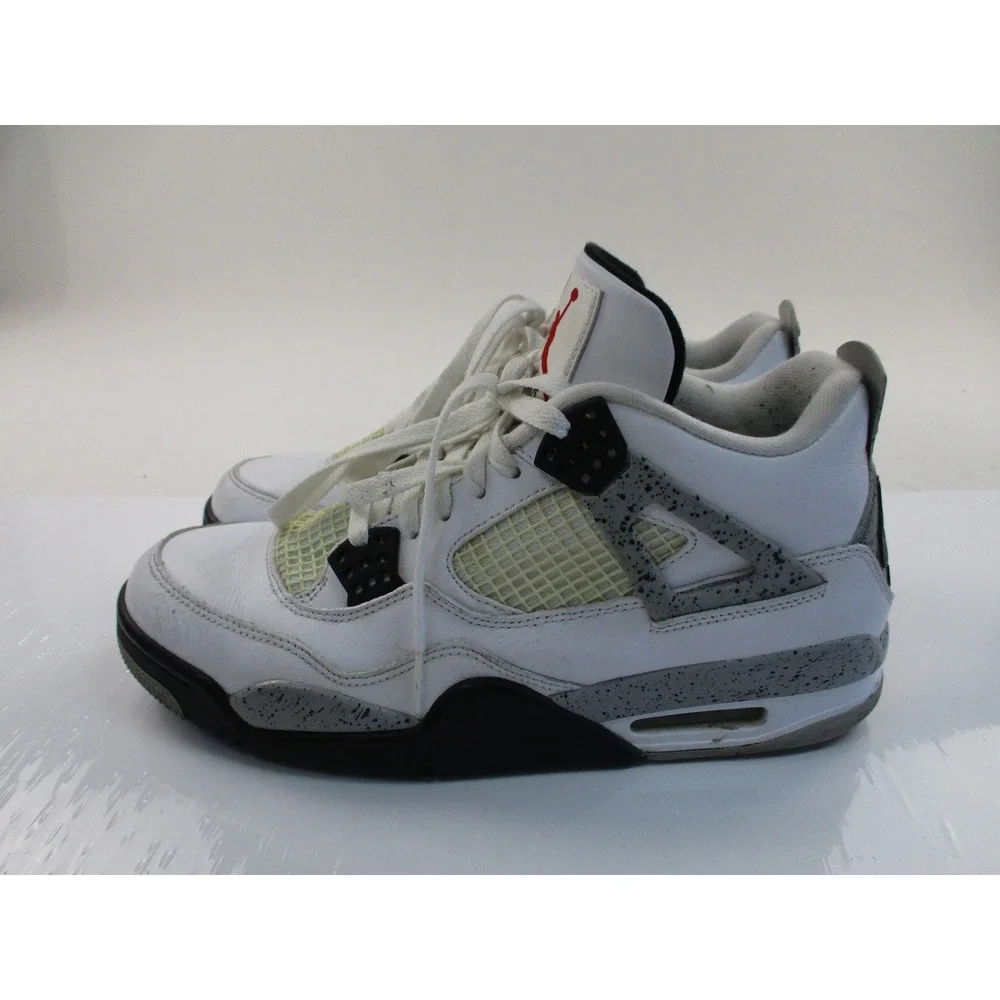 Jordan 4 Retro White Cement Mens 10.5 White Grey Speckled Basketball 840606-192